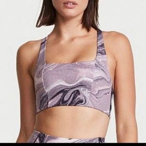 Victoria's Secret Sweat On Point Onyx Marble Sports Bra sz 36DD NWT